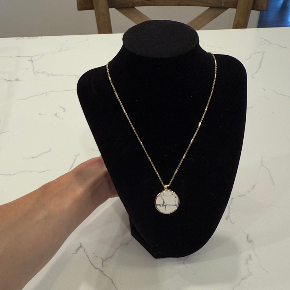 LOFT gold double sided pendant necklace